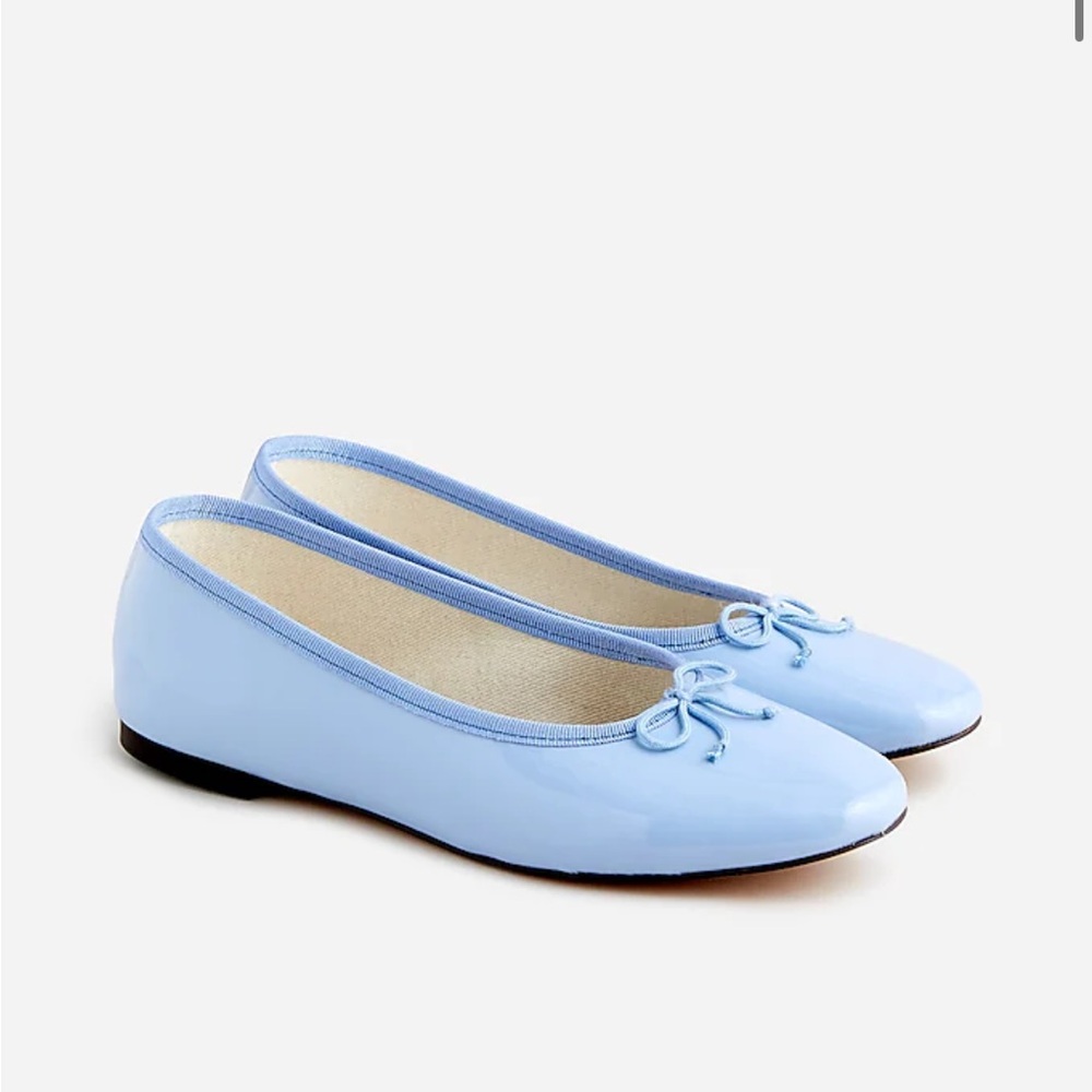 J.Crew Patent Leather Zoe Ballet Flats Light Blue